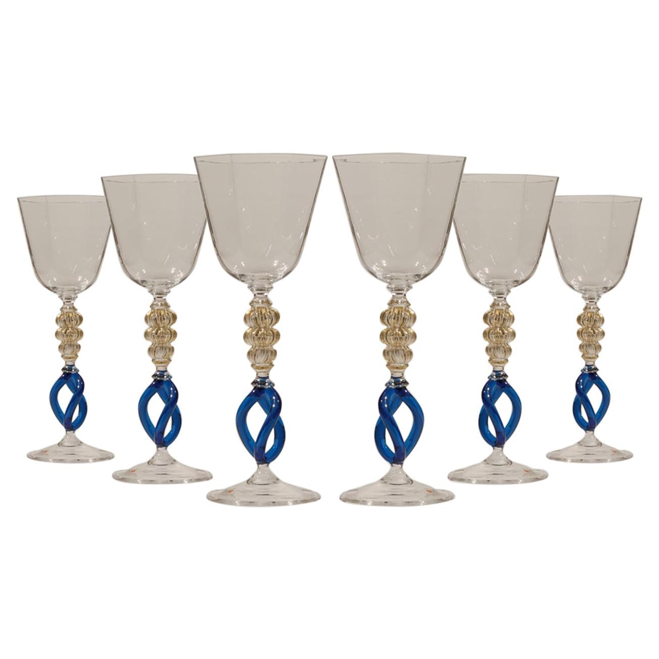 Large Antique Wine Glasses, Set of Eight at 1stDibs