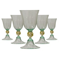 1 of the 6 Murano Venetian Crystal Signoretto Wine Glasses