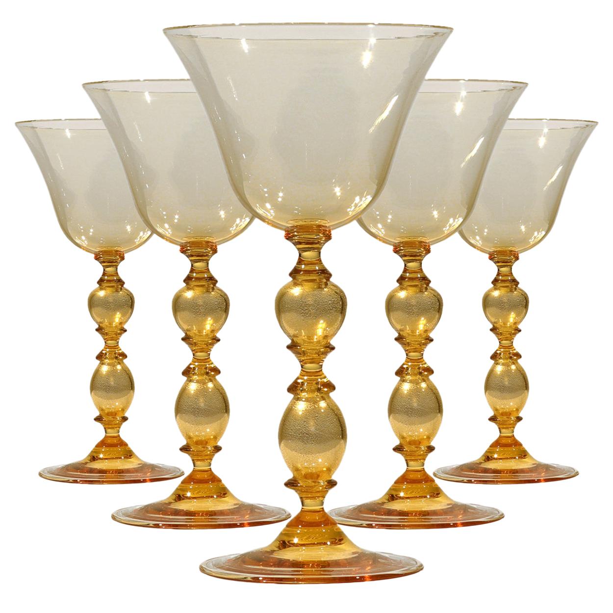 Pair of Opalescent Wine Glasses, circa 1890 at 1stDibs
