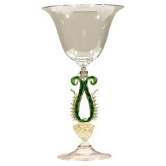 1 of the 6 Murano Venetian Crystal Signoretto Wine Glasses