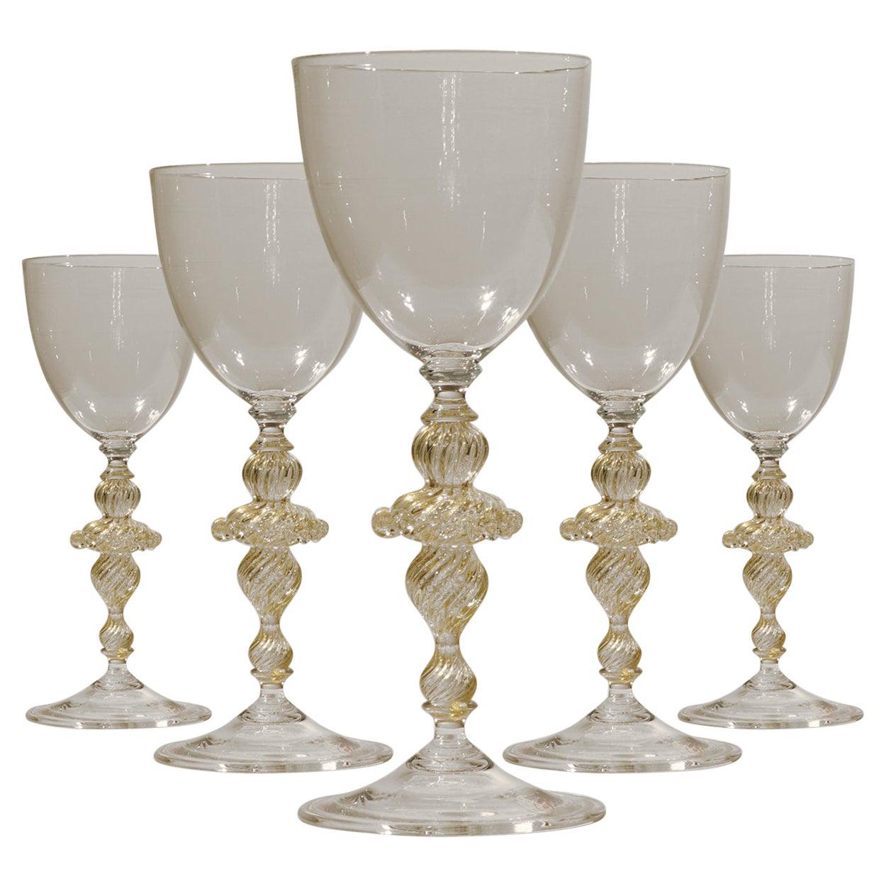 Large Antique Wine Glasses, Set of Eight at 1stDibs