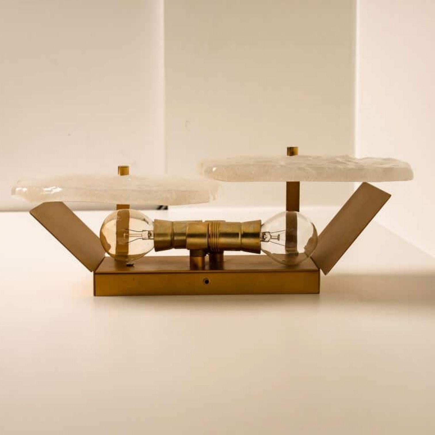 1 of the 6 of Glass and Brass Light Fixtures Designed by J.T Kalmar, 1960 In Excellent Condition For Sale In Rijssen, NL