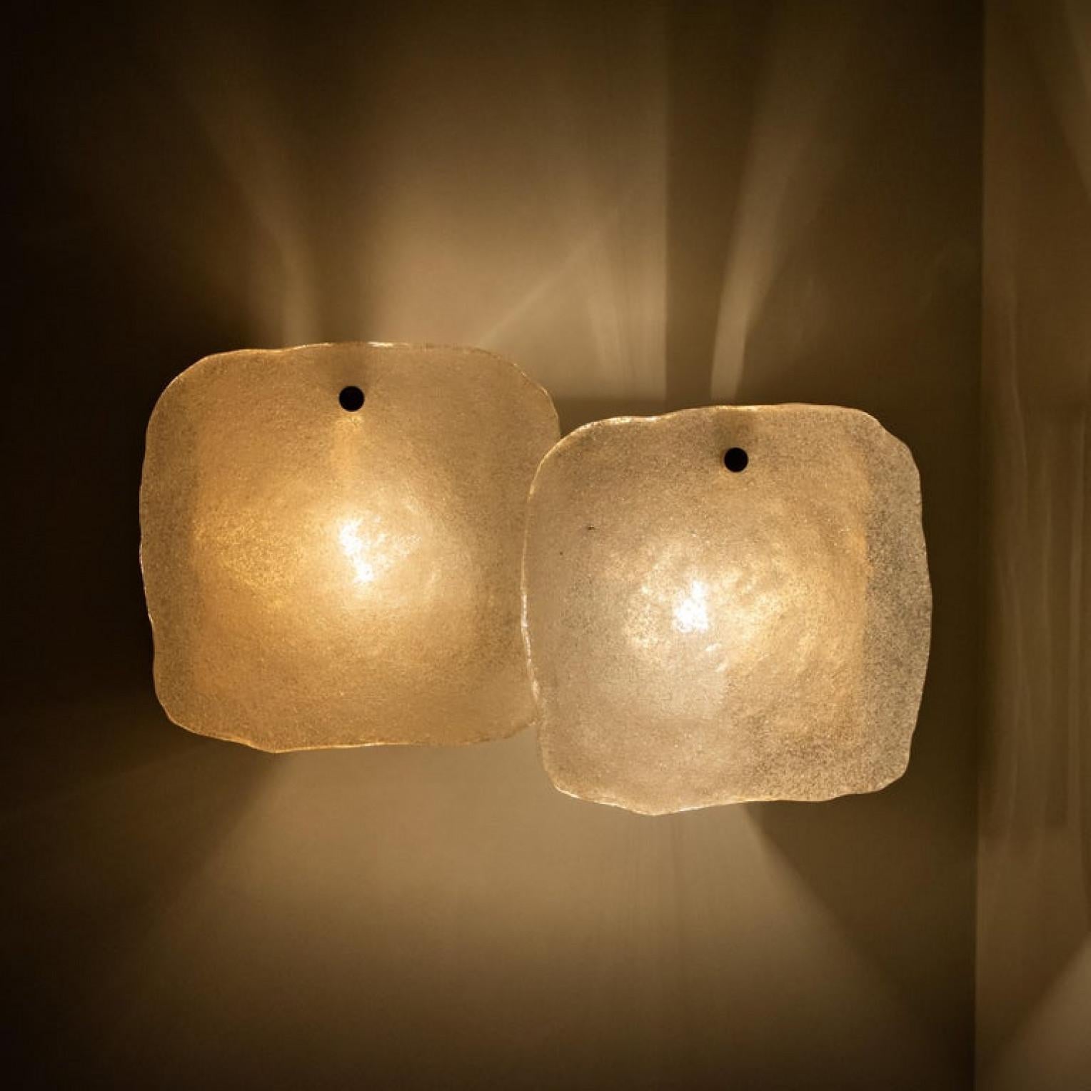 1 of the 6 of Glass and Brass Light Fixtures Designed by J.T Kalmar, 1960 For Sale 2