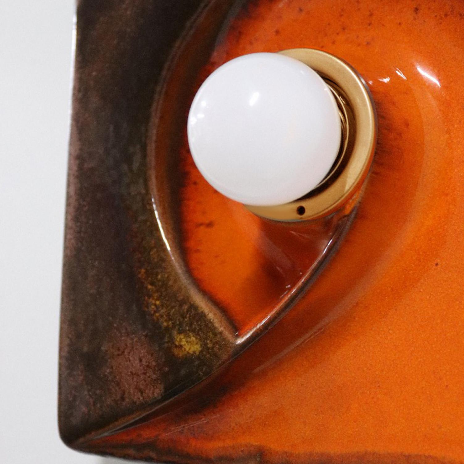 Fin du 20e siècle 1 des 6 lampes PAN Keramik en céramique marron, Allemagne, 1970 en vente