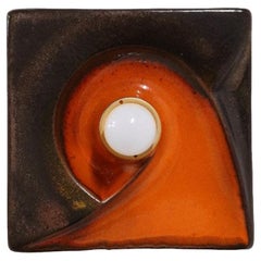 1 of the 6 PAN Keramik Brown Ceramic Lamps, Germany, 1970s