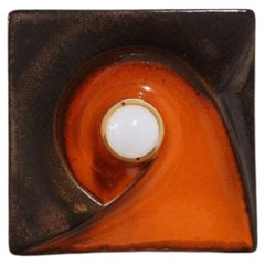 1 of the 6 PAN Keramik Brown Ceramic Lamps, Germany, 1970s