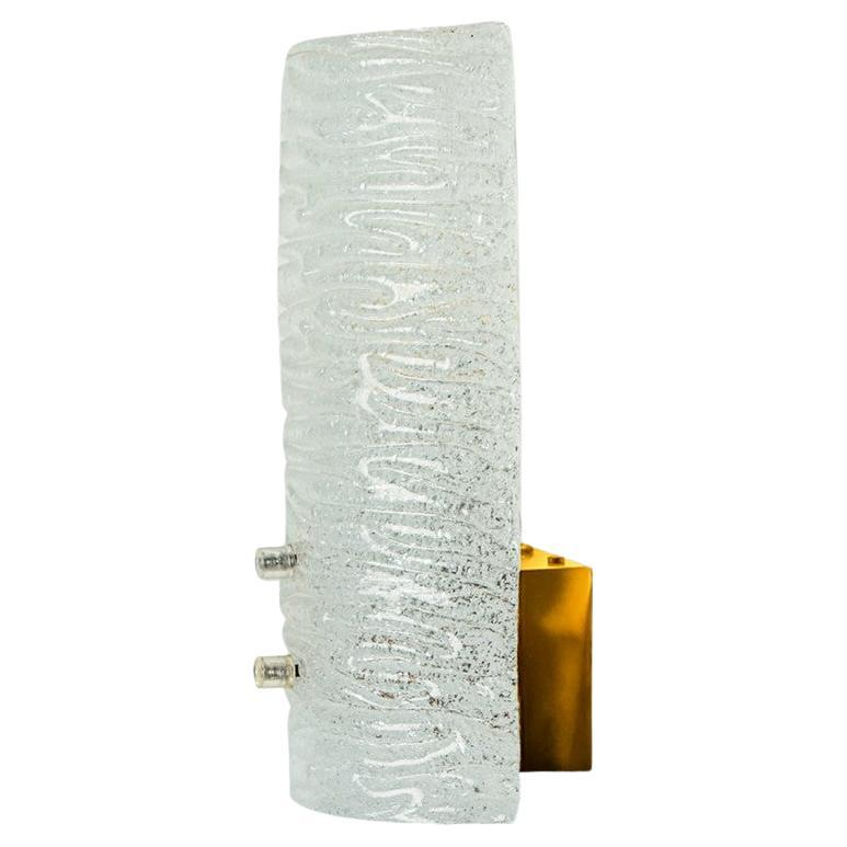 1 of the 6 Ribble Textured Glass Brass Wall Lights by J.T. Kalmar, Austria