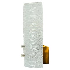 1 of the 6 Ribble Textured Glass Brass Wall Lights by J.T. Kalmar, Austria