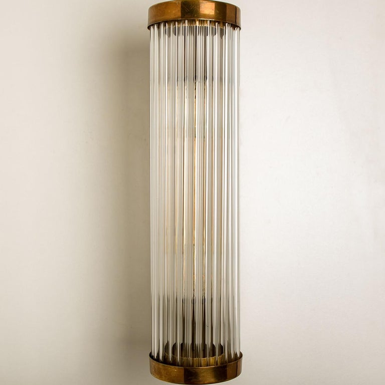 Brass 1 of the 6 Skyscraper Wall lights Art Deco Style For Sale