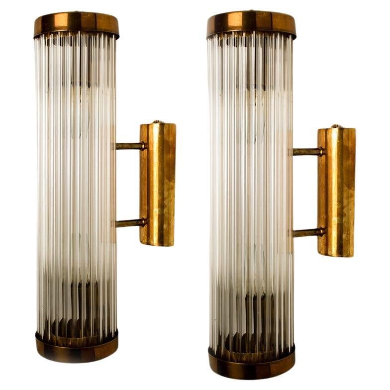 LASSCO Art Deco Style Brass Wall Lights at 1stDibs art deco brass
