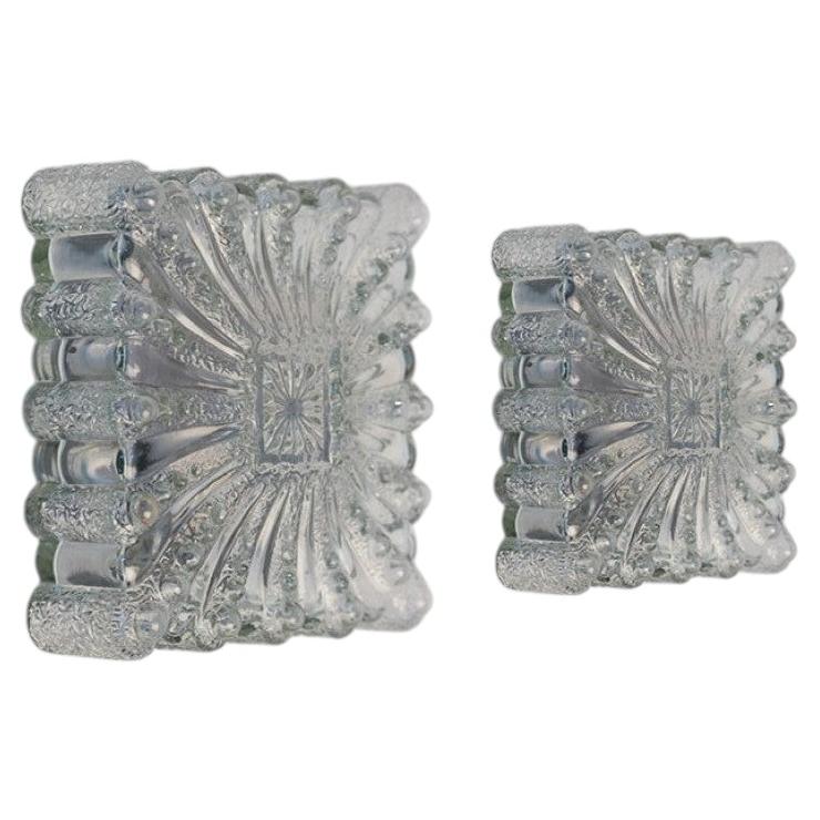 1 of the 6 Square Glass Flush Mounts in the Style of Helena Tynell, 1970 For Sale