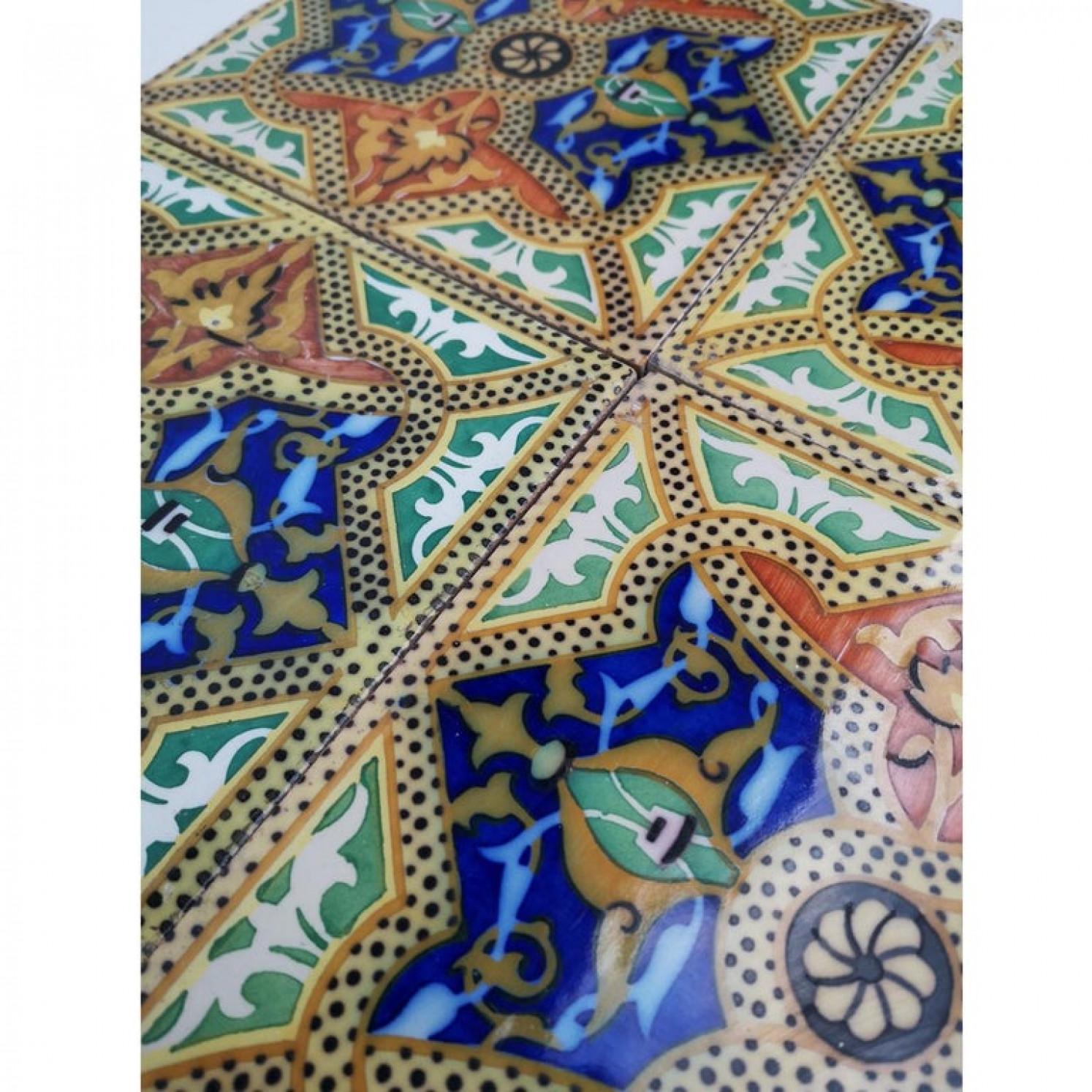 1 of the 6 Unique Antique Ceramic Tiles, Onda, Spain Valencia, circa 1900 For Sale 4
