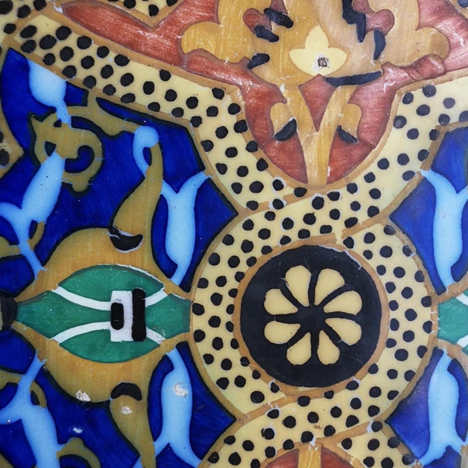 1 of the 6 Unique Antique Ceramic Tiles, Onda, Spain Valencia, circa 1900 In Good Condition For Sale In Rijssen, NL