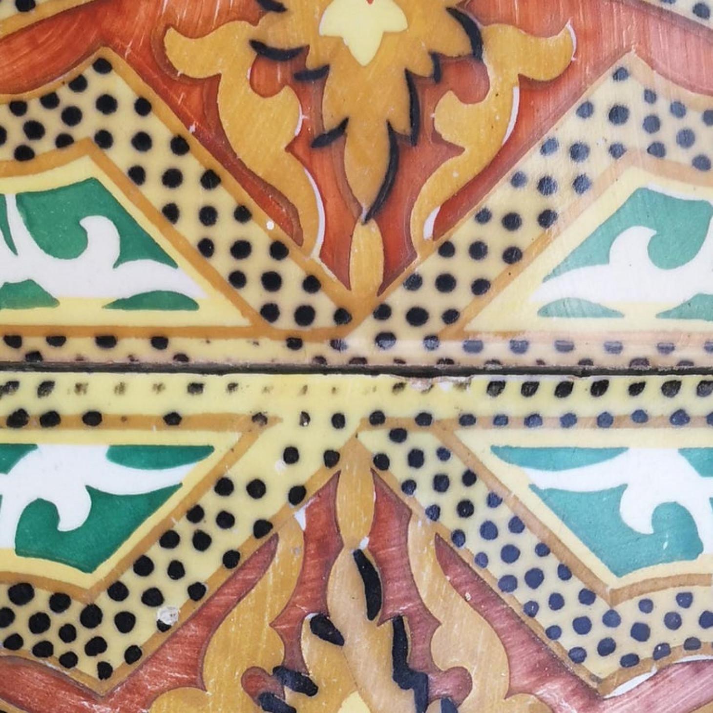 Early 20th Century 1 of the 6 Unique Antique Ceramic Tiles, Onda, Spain Valencia, circa 1900 For Sale