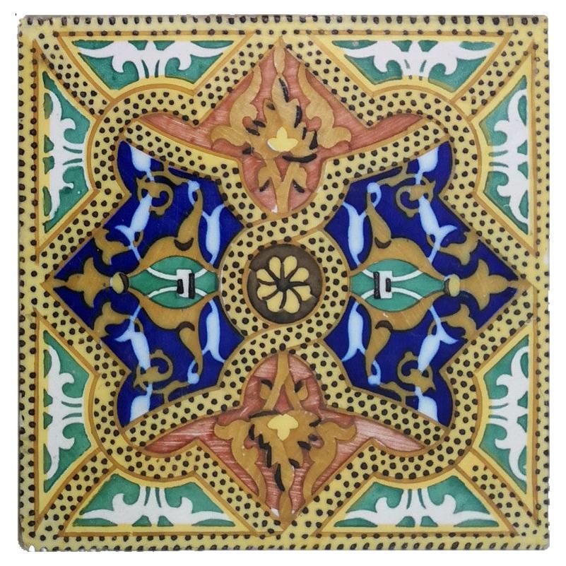 1 des 6 carreaux de céramique anciens uniques, Onda, Espagne, datant d'environ 1900