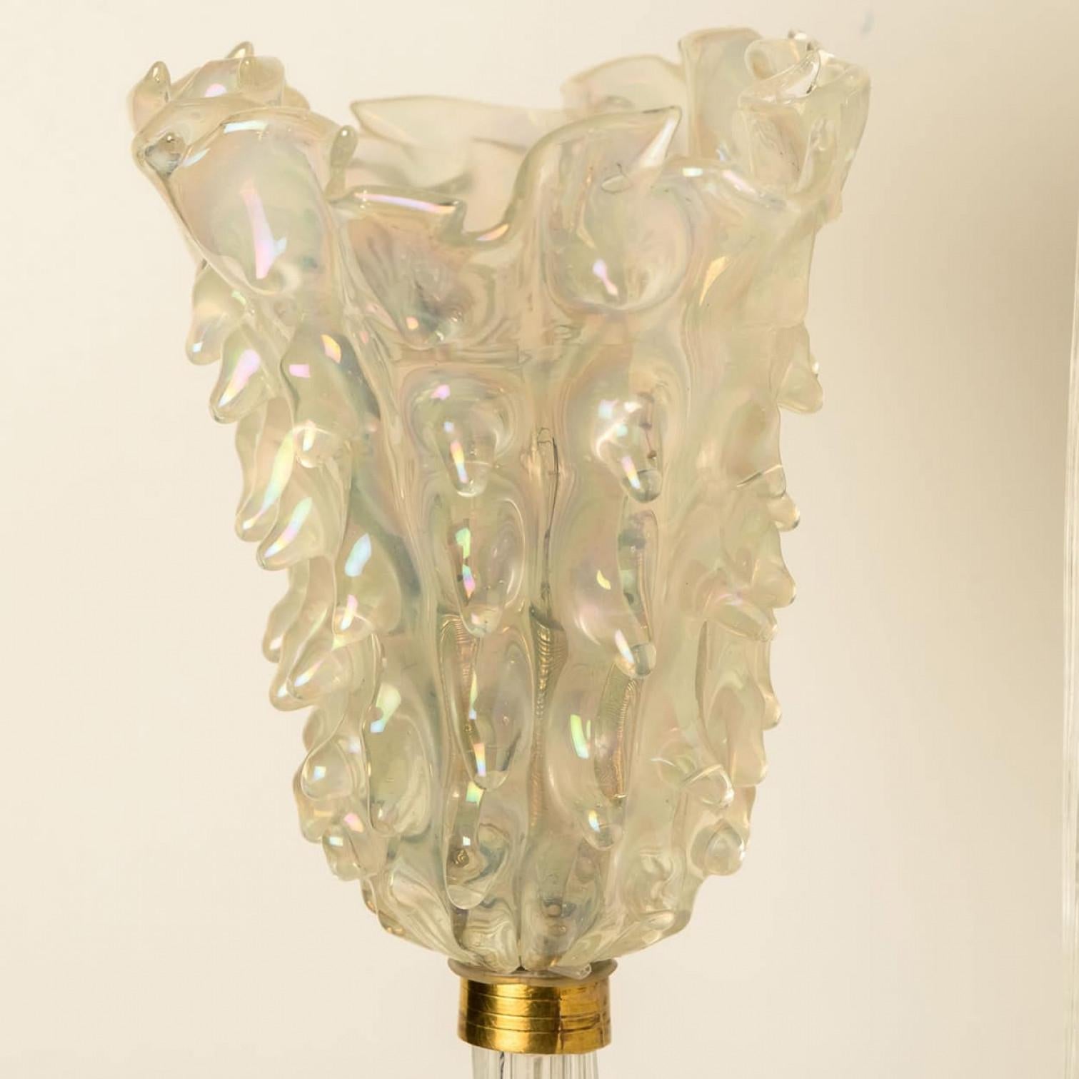 1 delle 6 lampade da parete con paralumi in vetro, Seguso, Italia 1960 in vendita 4