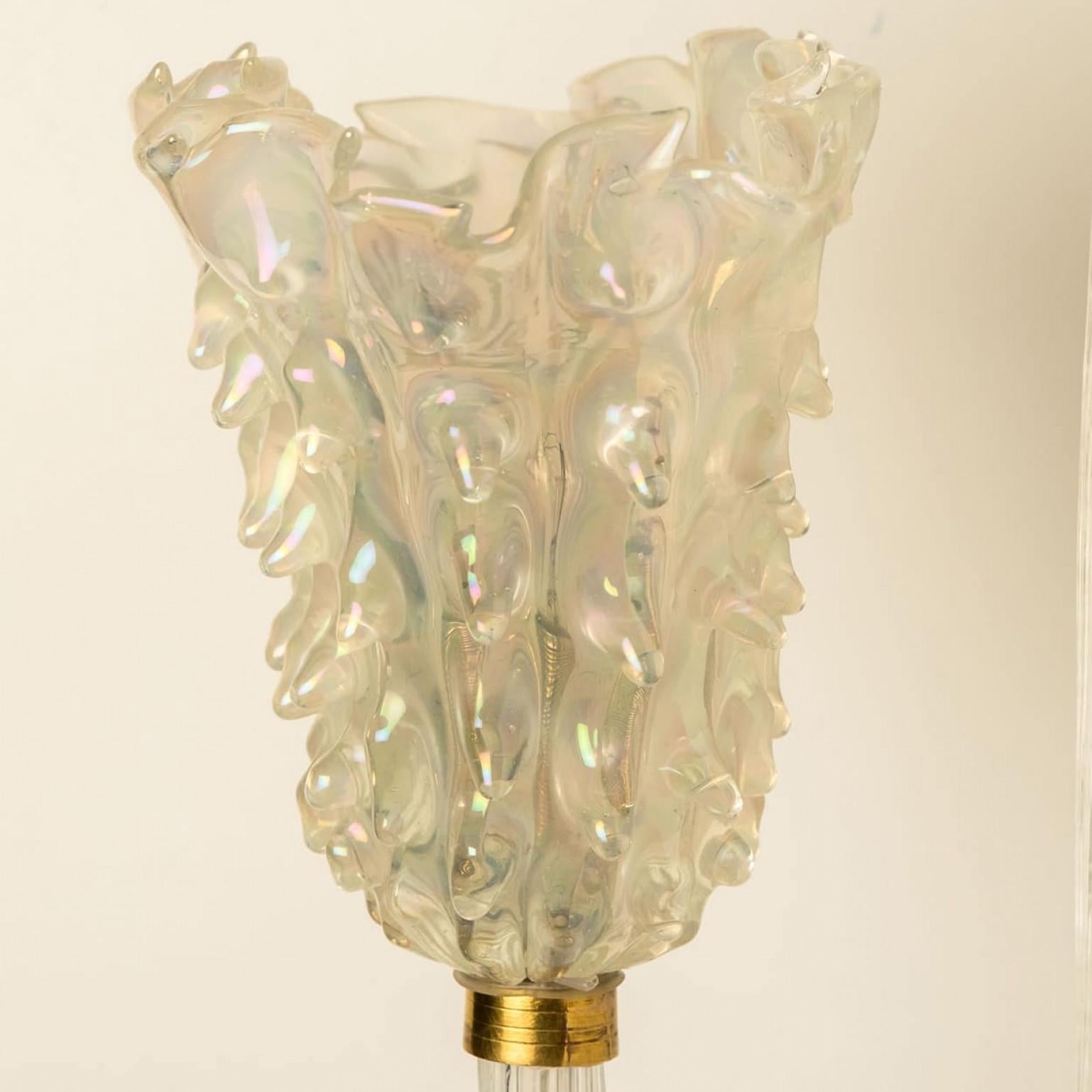 1 de los 6 Apliques de pared con pantallas de cristal, Seguso, Italia 1960 en venta 5