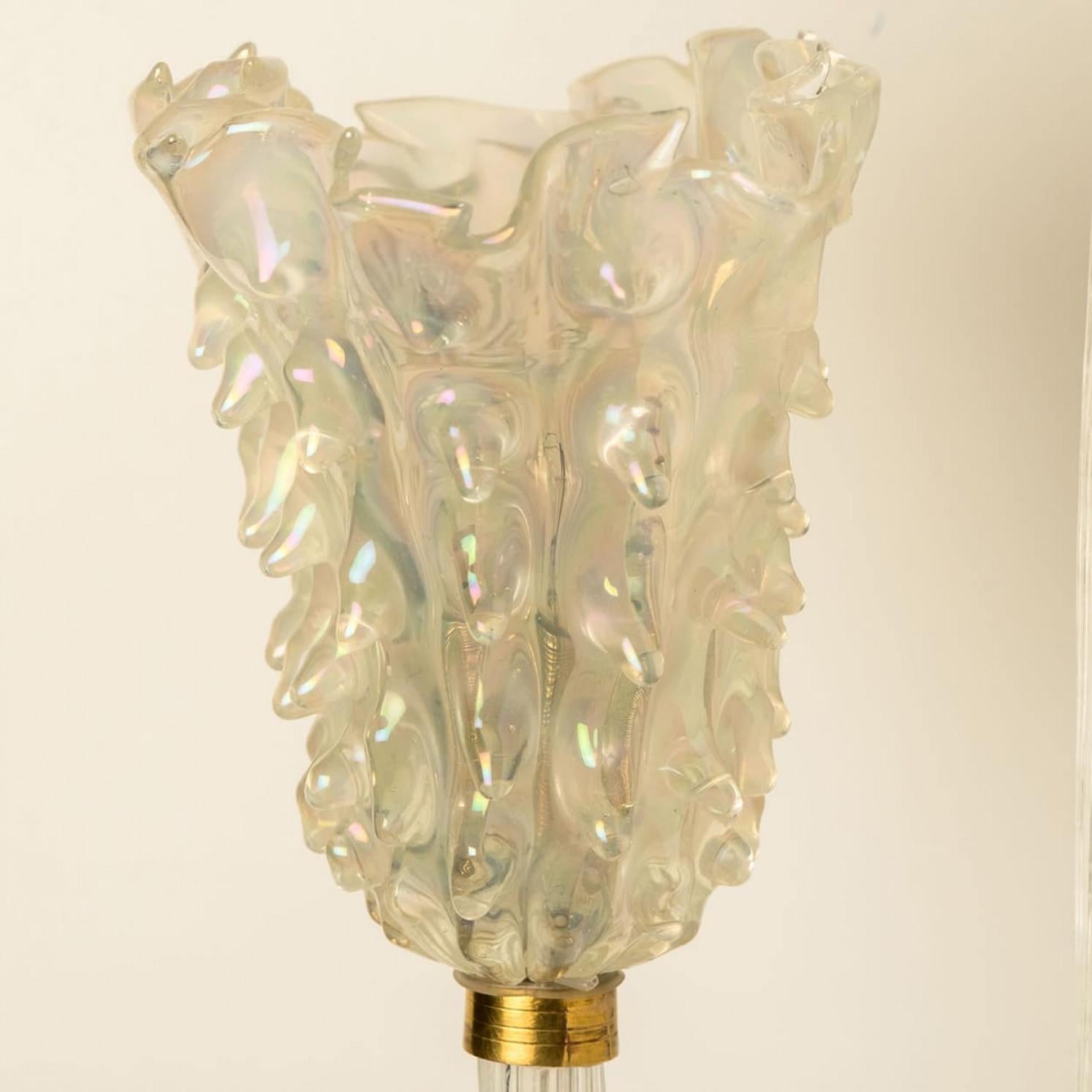 1 des 6 appliques murales avec abat-jour en verre, Seguso, Italie 1960 en vente 5