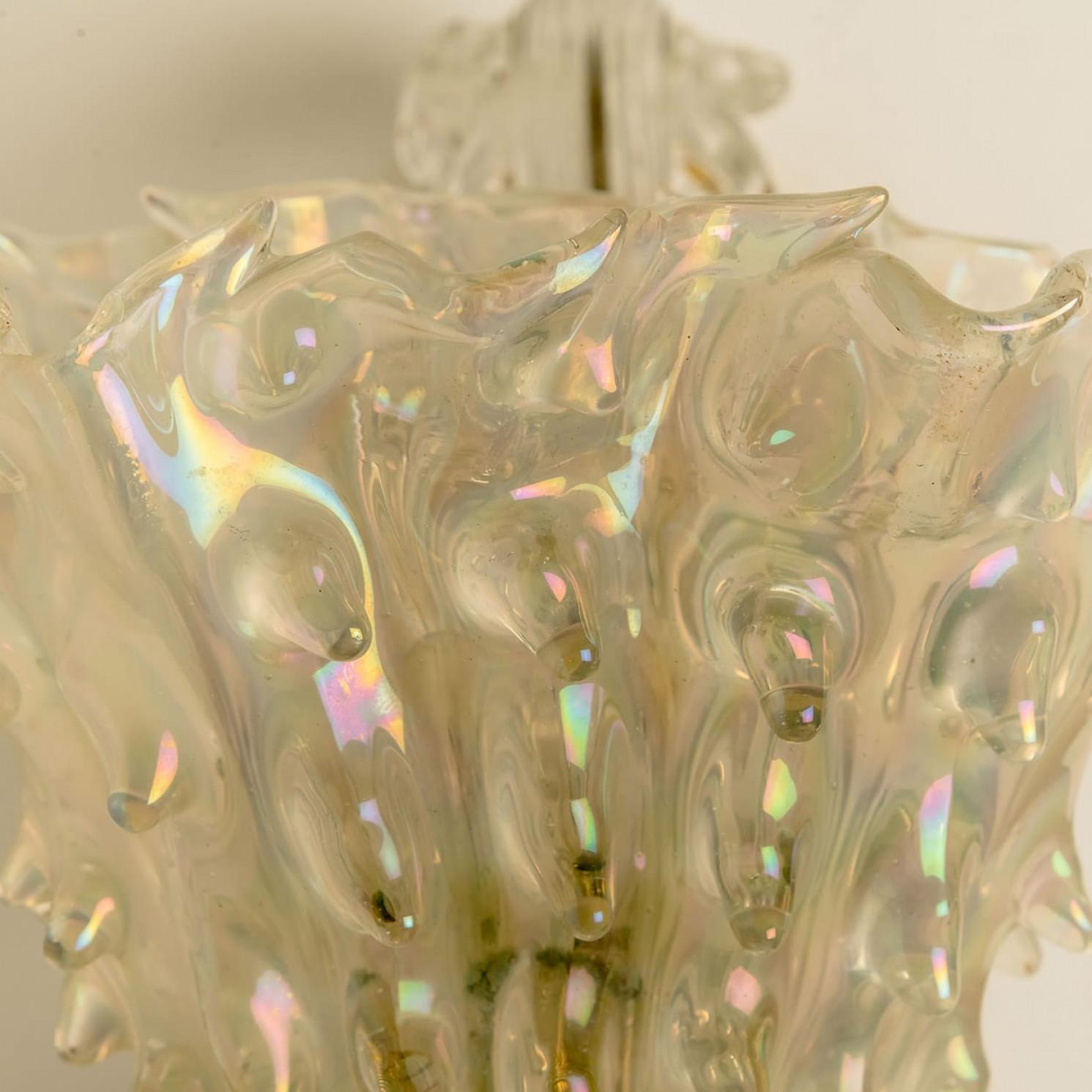 Mid-Century Modern 1 des 6 appliques murales avec abat-jour en verre, Seguso, Italie 1960 en vente