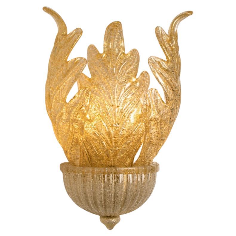 1 of the 6 XL Wall Sconces Barovier & Toso Murano Glass and Gold-Plated, 1960