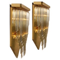 1 of the 6 XXL 'H29.9' Venini Style Murano Glass and Gilt Brass Sconces, 1960s