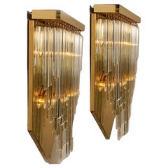1 of the 6 XXL 'H29.9' Venini Style Murano Glass and Gilt Brass Sconces, 1960s