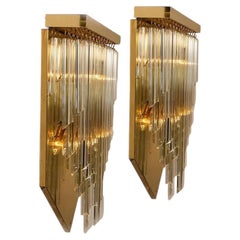 1 of the 6 XXL 'H29.9' Venini Style Murano Glass and Gilt Brass Sconces, 1960s