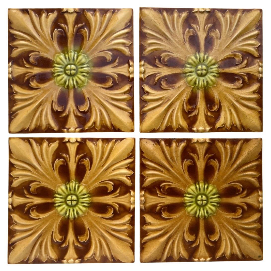 1 of the 30 Art Deco Glazed Relief Tiles by Gilliot, Hemiksem, circa