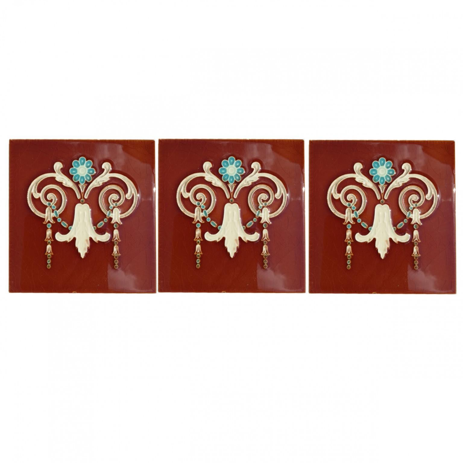 1 of the 67 Art Deco Glazed Relief Tiles by Gilliot, Hemiksem, circa 1920 For Sale 4