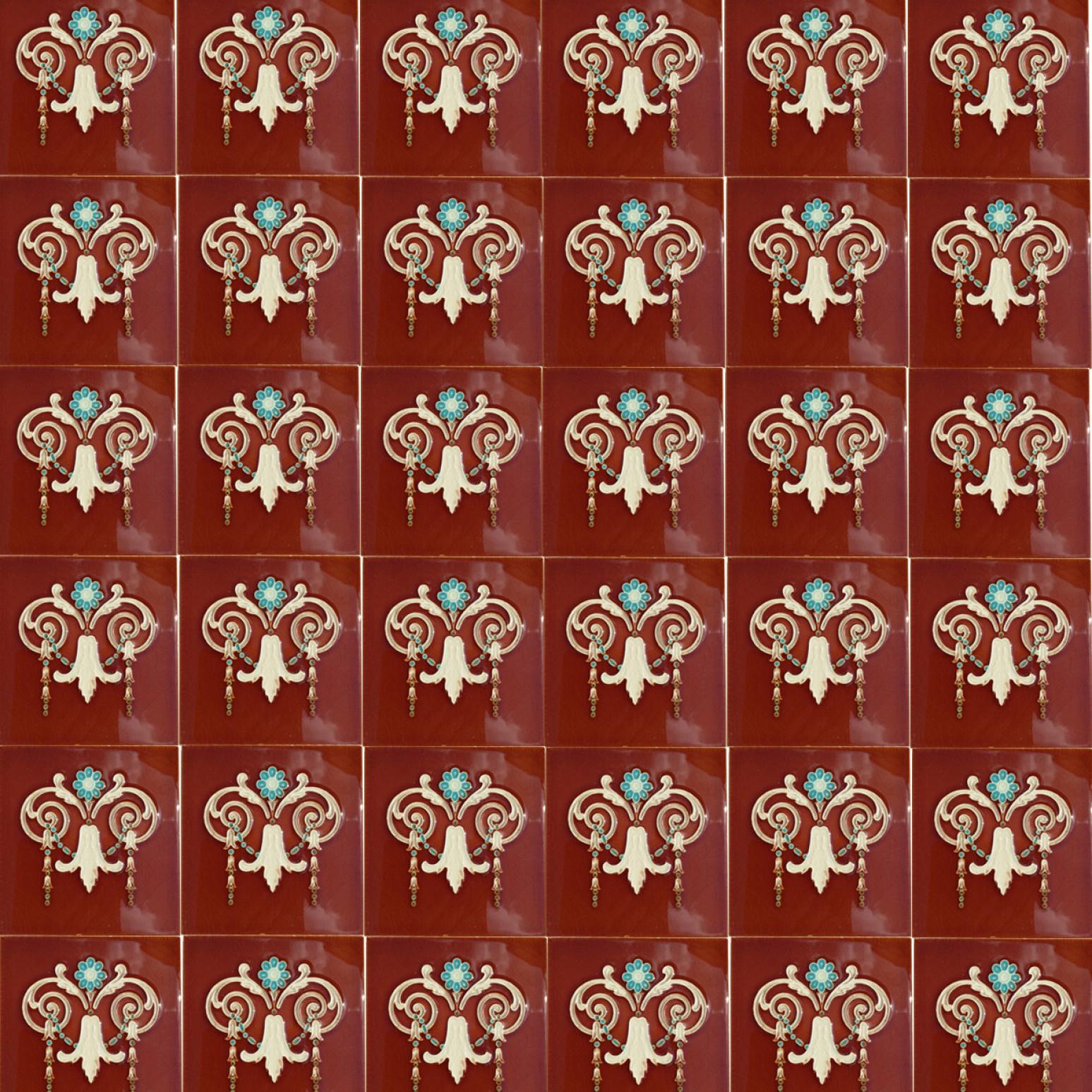 1 of the 67 Art Deco Glazed Relief Tiles by Gilliot, Hemiksem, circa 1920 For Sale 2