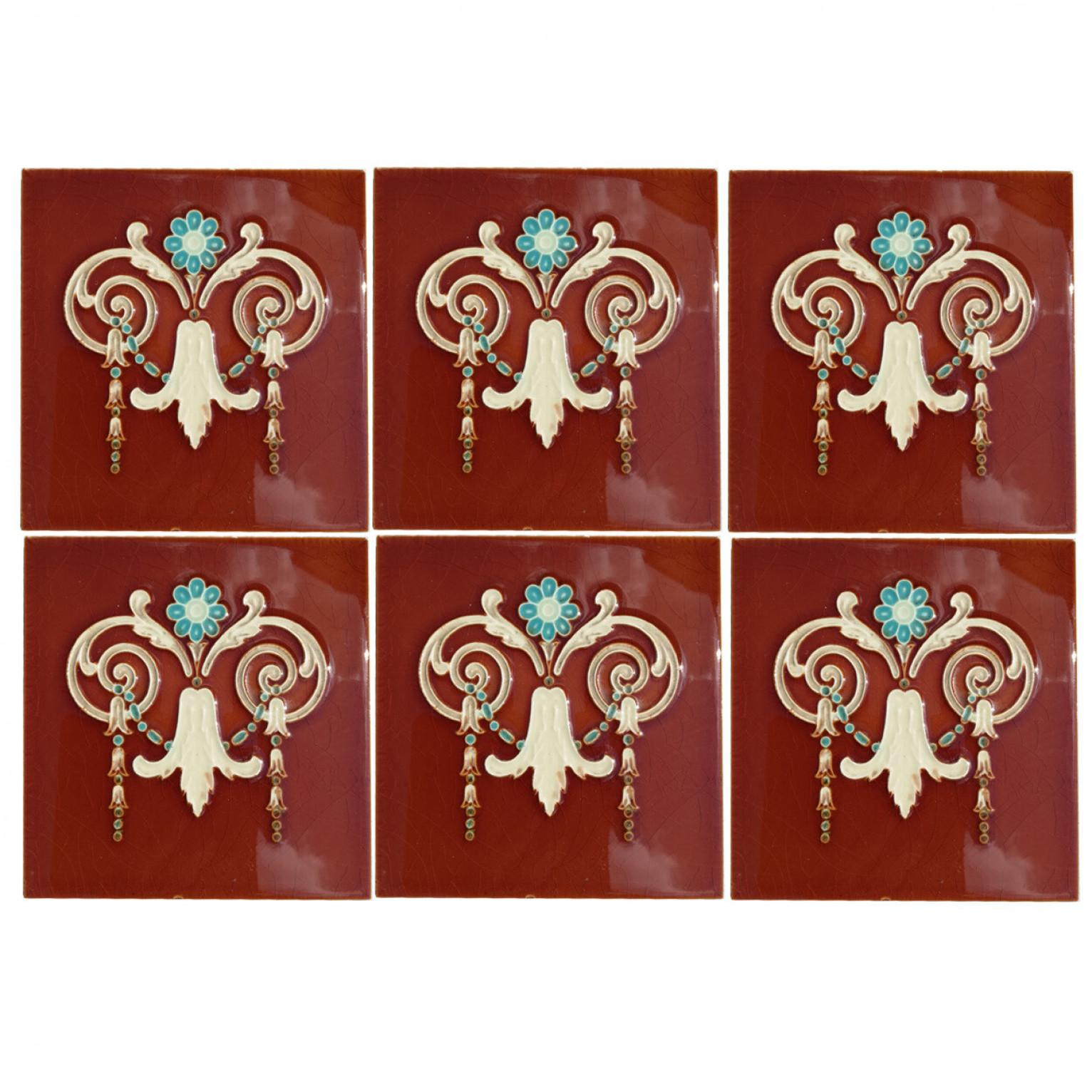 1 of the 67 Art Deco Glazed Relief Tiles by Gilliot, Hemiksem, circa 1920 For Sale 3