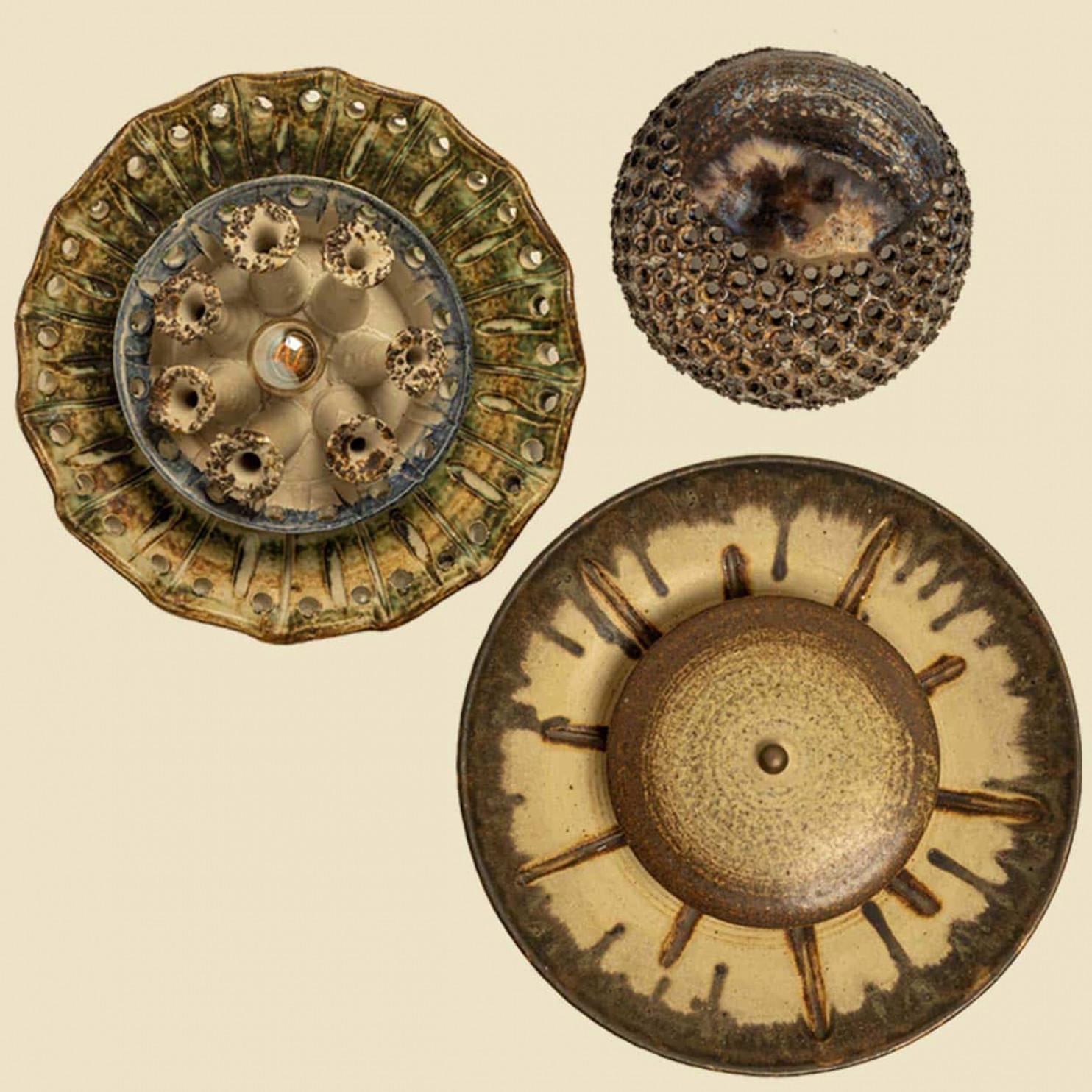 1 of the 7 Ceramic Wall Lights in the style of Axella, Denmark 1970 For Sale 5