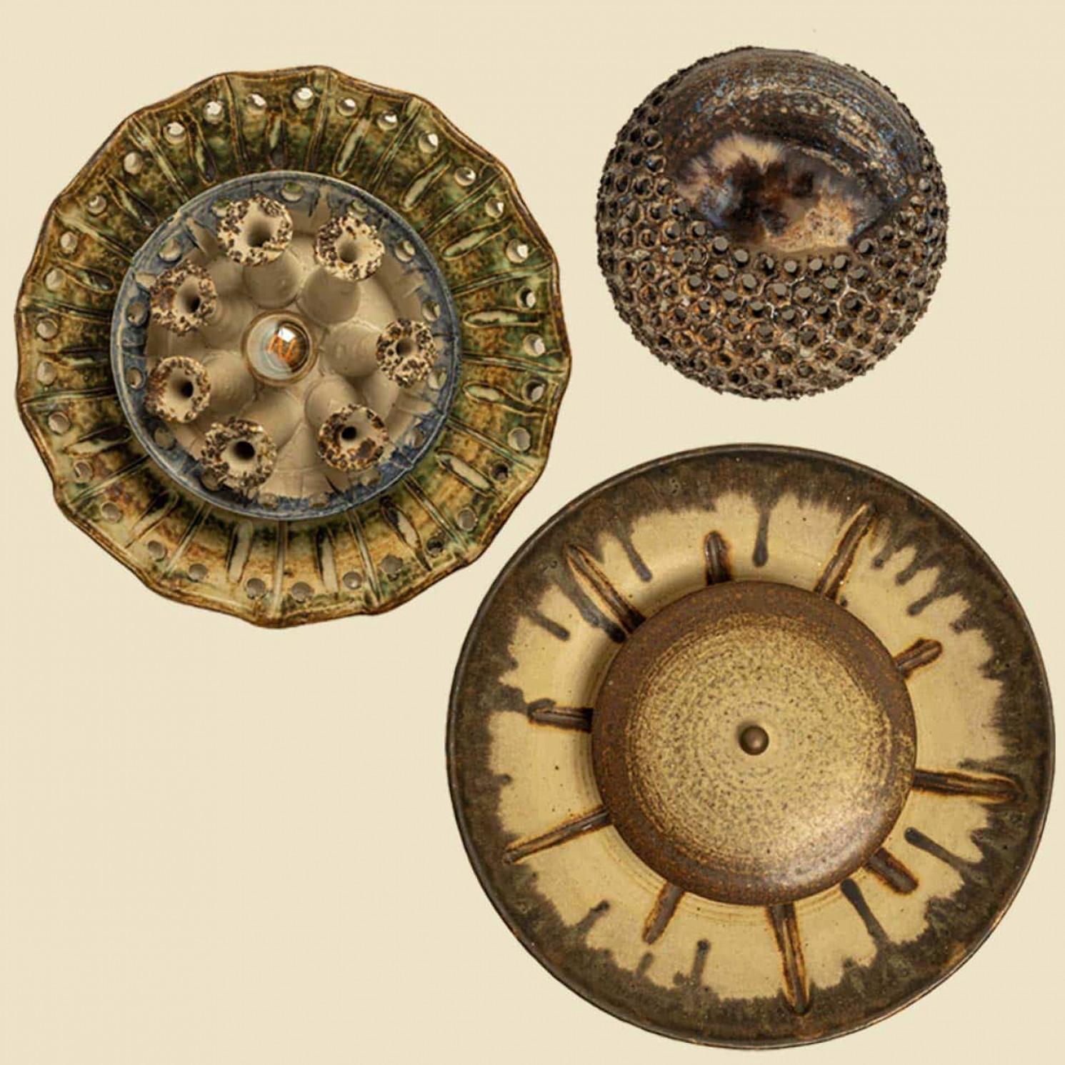 1 of the 7 Ceramic Wall Lights in the style of Axella, Denmark 1970 For Sale 5