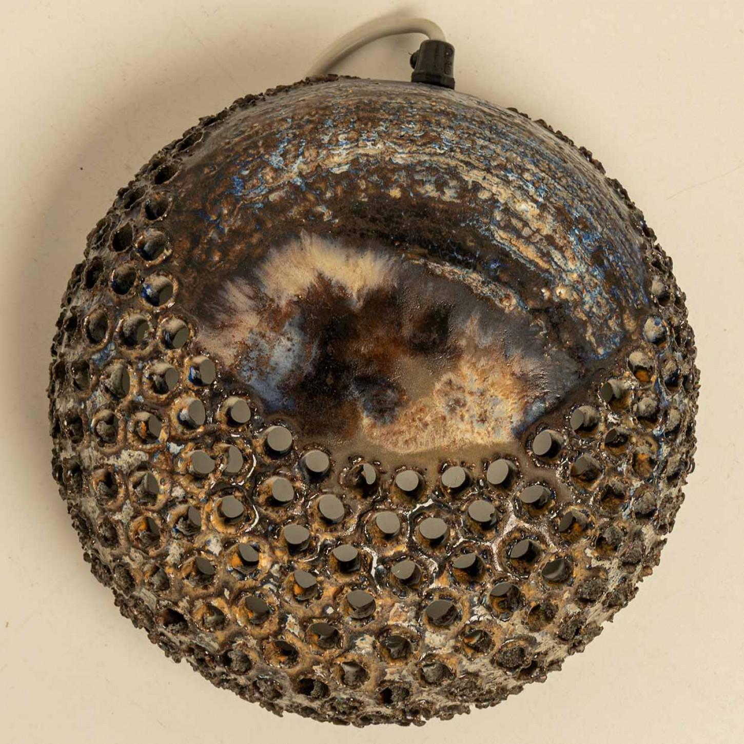 Danish 1 of the 7 Ceramic Wall Lights in the style of Axella, Denmark 1970 For Sale