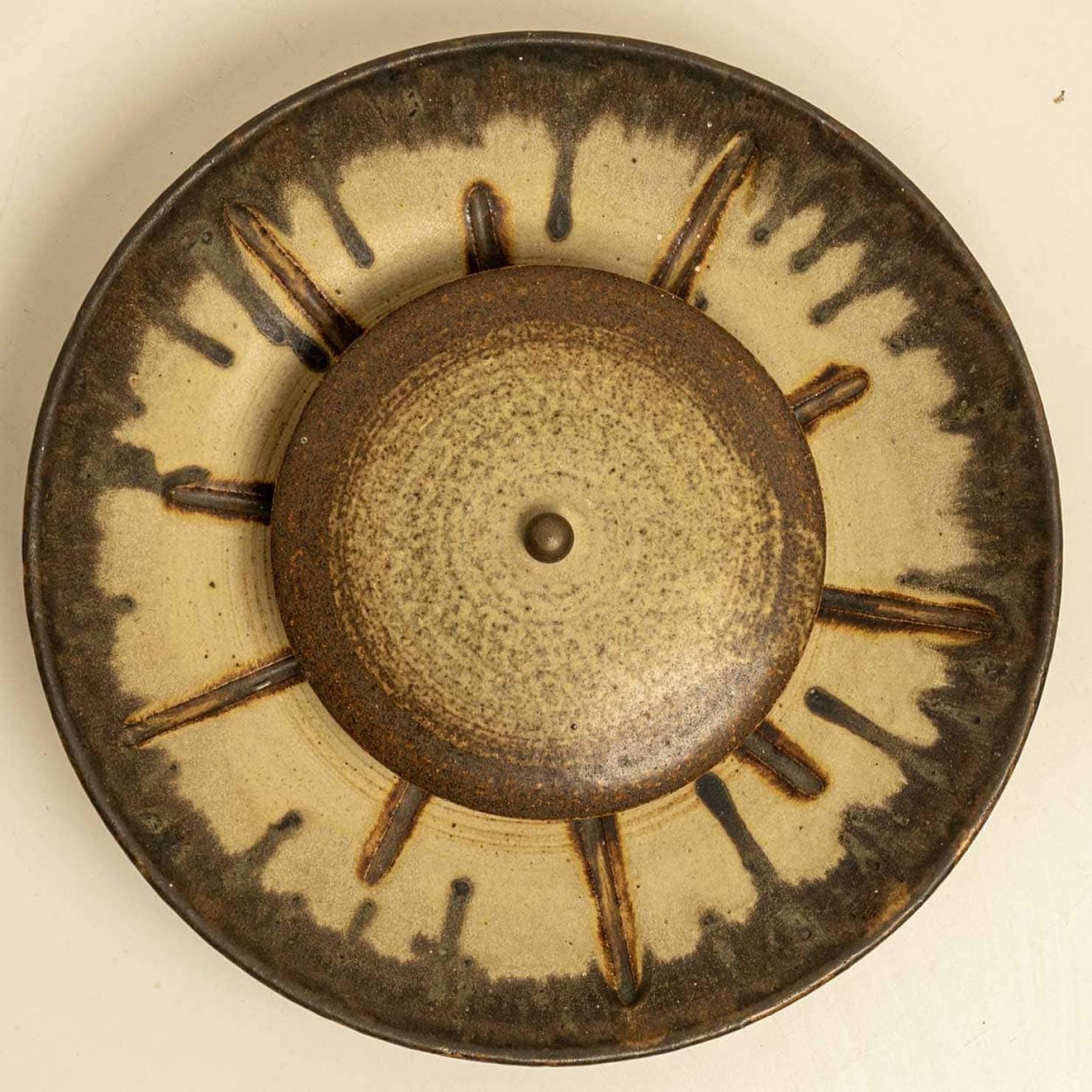 Glazed 1 of the 7 Ceramic Wall Lights in the style of Axella, Denmark 1970 For Sale
