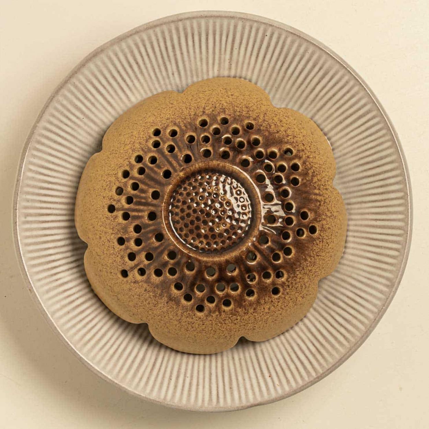 Late 20th Century 1 of the 7 Ceramic Wall Lights in the style of Axella, Denmark 1970 For Sale