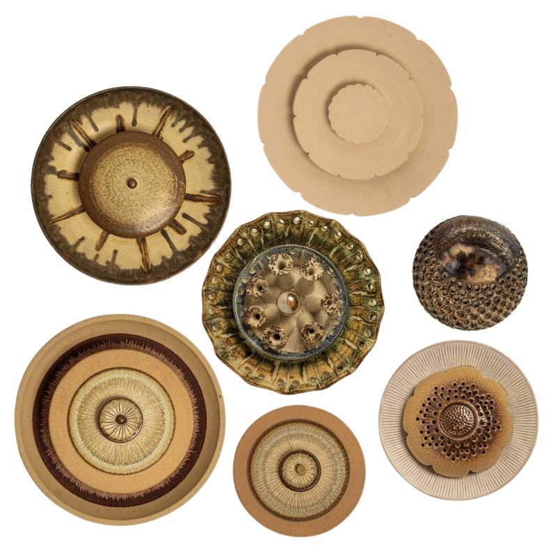 1 de los 7 Apliques de Cerámica estilo Axella, Dinamarca 1970