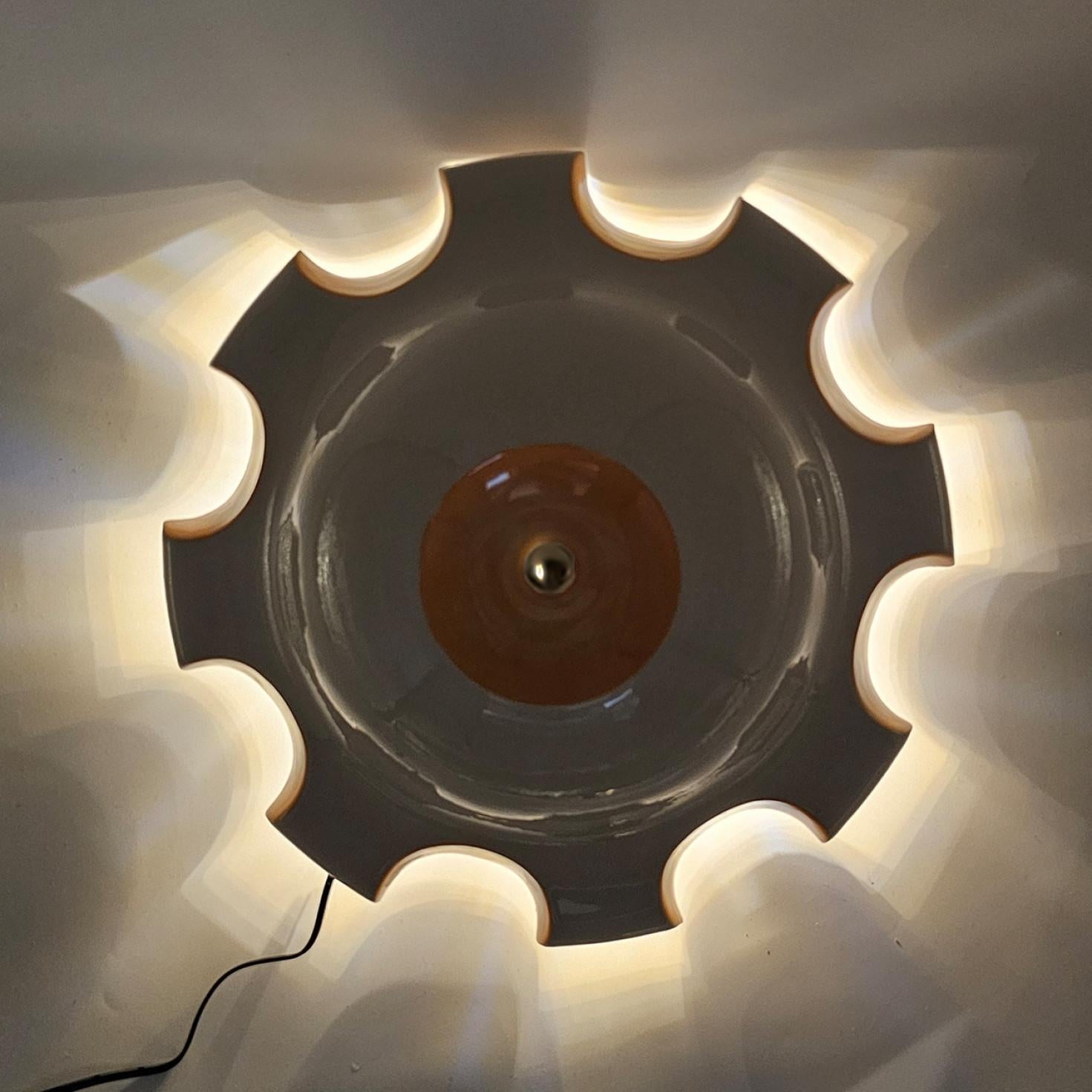 Olandese 1 delle 7 lampade in ceramica colorata, Rosette di Jeanine Keizer, 1990 in vendita