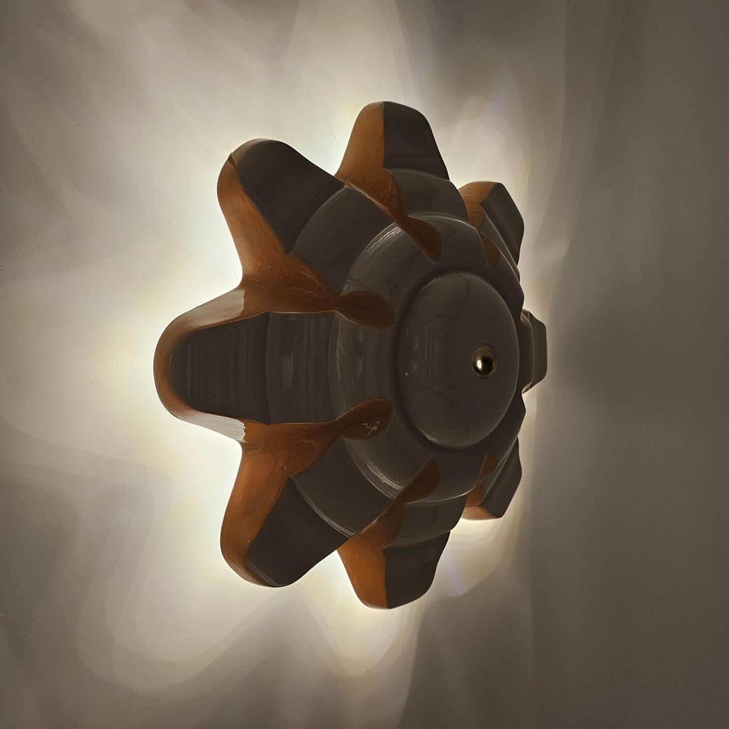 Autre 1 des 7 lampes en céramique colorée, Rosettes de Jeanine Keizer, 1990 en vente