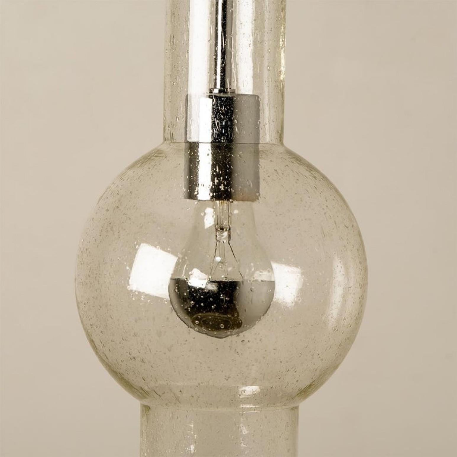 1 of the 7 Hand Blown Glass Tube Pedant Lights by Staff Lights 1970s, Germany In Good Condition For Sale In Rijssen, NL