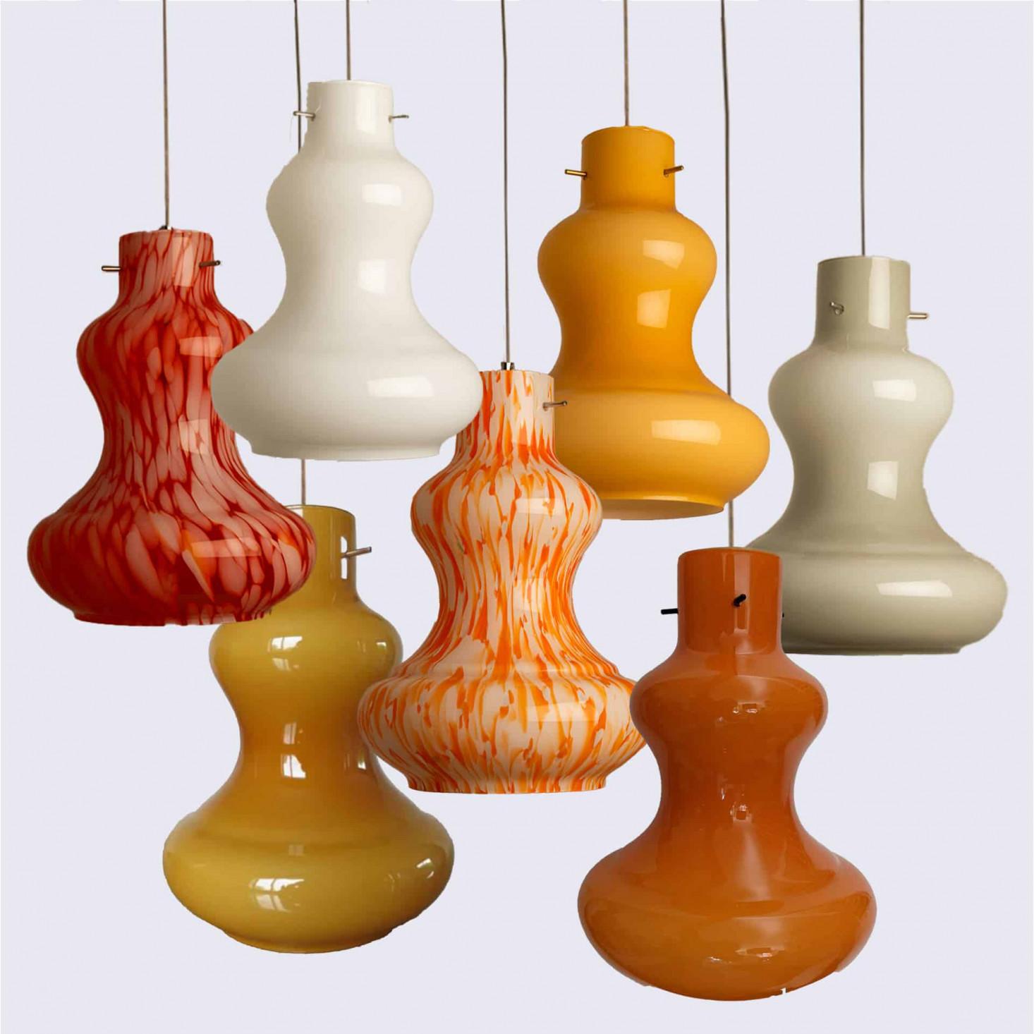 Other 1 of the 7 Murano Glass Pendant Lights by Massimo Vignelli for Venini, 1960 For Sale