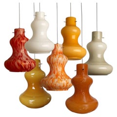 1 of the 7 Murano Glass Pendant Lights by Massimo Vignelli for Venini, 1960