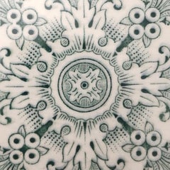 1 of the 79 Unique Antique Green Wall Tiles, Le Claive, circa 1920