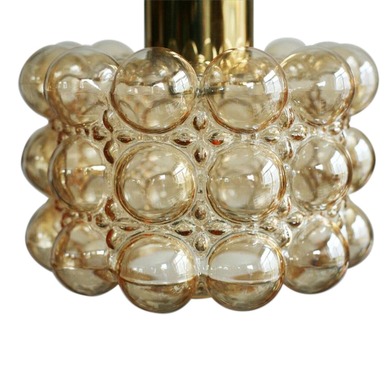 German 1 of the 8 Beautiful Bubble Glass Pendant Lamps by Helena Tynell, 1960 For Sale