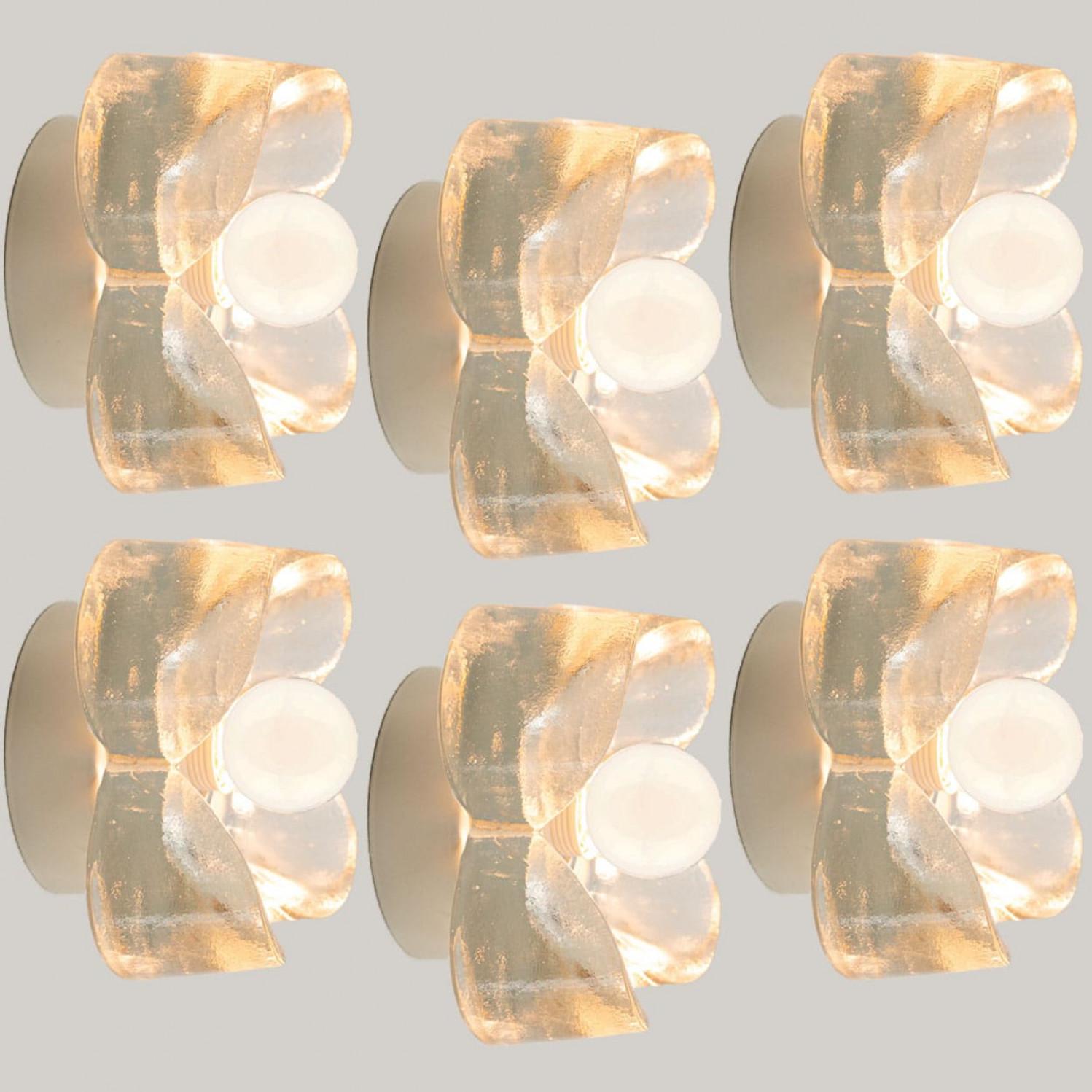1 des 8 appliques en verre bullé Flush Mounts Allemagne, 1970 en vente 2