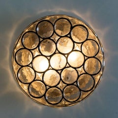 1 of the 8 Circle Iron and Bubble Glass Sconces Light Fixtures, Glashütte, 1960