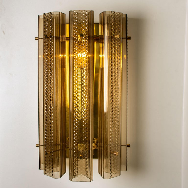 1 of the 8 Extra Large Wall Sconces/Wall Lights Glass and Brass For