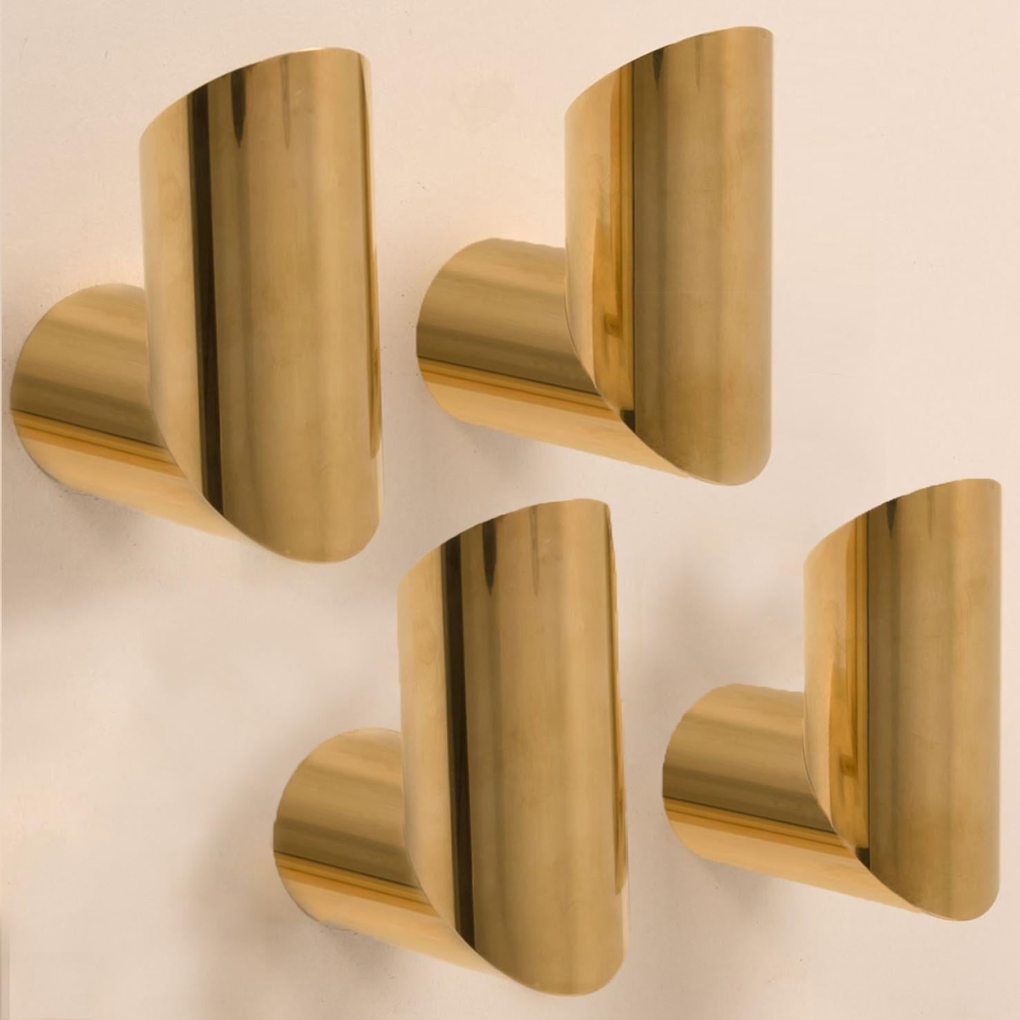 1 of the 8 Geometrical Brass Sconces in Two Sizes by Nanda Vigo for Arredoluce For Sale 1