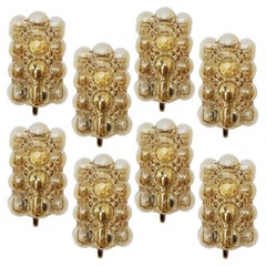 1 Of The 8 Glass Wall Lights Sconces by Helena Tynell for Limburg, 1960