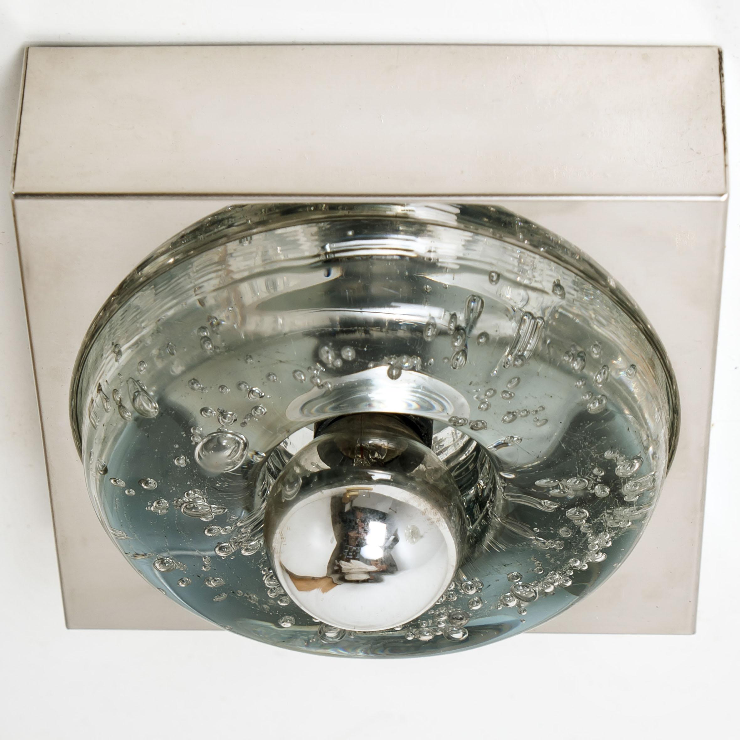 1 of the 8 Hand Blown Wall or Ceiling Lights, Doria, 1970 For Sale 2